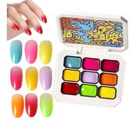 Gel de Vernis pour Ongles,Palette de 9 Vernis à Gel pour Femmes - Art Nail Cosmétique Dégradé Soie pour Plage Voyage Maison Rassemblement de peinture artisanale à ongles à 9 couleurs