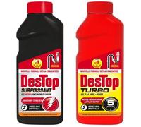 DESTOP Lot de 3 Packs Gel Déboucheur Surpuissant 500ml + Turbo 5 min Javel 500ml