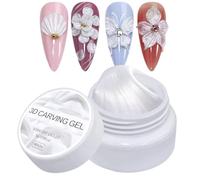 Gel Des Constructeurs Solides Blancs Perlé Pour Ongles, Gel De Sculpture En Arts Ongles 3D, Gels D'ongles Pour Décoration De Motifs De Sculpture, Art De Manucure Antiadhésive Pour Salon Quotidien