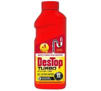 DESTOP - Gel désinfectant et déboucheur canalisation Turbo 5 min - 2 doses - Lot de 2 x 500ml