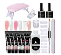 Gel d'extension ongles - Six couleurs d'outils design extra résistants base ongles,Gel Adhésif de Prolongement,Les adultes enthousiastes, les débutants, femmes et copines et
