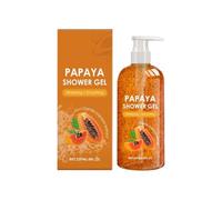 Gel douche à la papaye, crème de douche éclaircissante et exfoliante, formule nourrissante et rafraîchissante pour une peau douce et soyeuse, pour tous types de peau