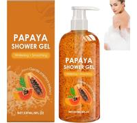 Gel douche à la papaye, gel douche exfoliant blanchissant à la papaye, régulateur de sébum hydratant, parfum fruité doux et rafraîchissant pour tous types de peau