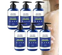 Gel douche à l'arbre à thé - Gel douche doux nettoyant et désodorisant à l'aloe vera, formule hydratante pour peaux sensibles, soin quotidien hydratant et rafraîchissant pour hommes et femmes (6pcs)