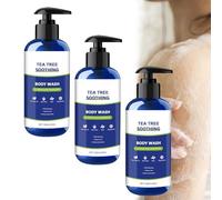 Gel douche à l'arbre à thé - Gel douche doux nettoyant et désodorisant à l'aloe vera, formule hydratante pour peaux sensibles, soin quotidien hydratant et rafraîchissant pour hommes et femmes (3pcs)