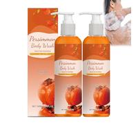 Gel Douche Au Kaki Contre Les Odeurs Corporelles, Gels Dou/che Et Savon Au Kaki Anti-Odeurs, G/els Dou/che Nettoyant Et Hydratant En Profondeur, Parfum Frais Pour Tous Types De Peau (2 PCS)