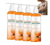 Gel Douche Au Kaki Pour ContrôLer Les Odeurs Corporelles, Lotion Pour Le Dos Au Kaki Contre, Lotion Lavante Pour Les Jambes, Lot/ion Hydratante Et Nourrissante Pour Une Peau Douce Et Souple (4 PCS)