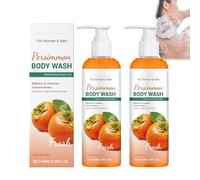 Gel douche au kaki pour contrôler les odeurs corporelles, savon déodorant naturel pour réduire les odeurs, gel douche pour femmes et hommes, savon naturel pour hommes et femmes (2 PCS)