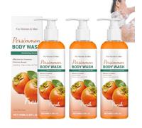 Gel douche au kaki pour contrôler les odeurs corporelles, savon déodorant naturel pour réduire les odeurs, gel douche pour femmes et hommes, savon naturel pour hommes et femmes (3 PCS)