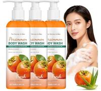 Gel douche au kaki pour les personnes âgées, pain déodorant anti-odeurs, gel douche nettoyant en profondeur au kaki, parfum frais, hydrate le corps