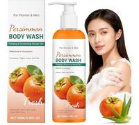 Gel douche au kaki pour les personnes âgées, pain déodorant anti-odeurs, gel douche nettoyant en profondeur au kaki, parfum frais, hydrate le corps