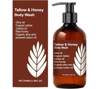 Gel douche au miel de bœuf 100 ml - Gel douche hydratant au miel pour peaux rugueuses et sèches - Nettoie et nourrit en profondeur les pores - Pour un teint uniforme - Pour tous les types de peau (1
