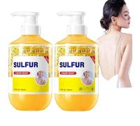 Gel douche au soufre, nettoyant et réparateur multi-actions, gel douche nettoyant au soufre, nettoyant rafraîchissant et apaisant, nettoyant quotidien doux pour femmes et hommes (2 pièce)