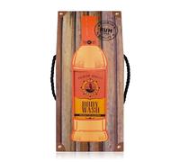 Gel douche/bain moussant Accentra pour homme, parfum rhum, en flacon avec coffret/pochette cadeau au design de bouteille d'alcool, 400 ml. Gel douche, parfum : rhum. Rechargeable, orange