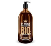 Gel Douche BIO Amande 1L - Surgras Sans Savon - Les Petits Bains de Provence - Made in Provence - Formule Vegan - Made in France - Visage Corps Cheveux - Peaux Sensibles