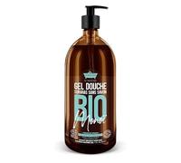 Gel Douche BIO Monoï 1L - Surgras Sans Savon - Les Petits Bains de Provence - Made in Provence - Formule Vegan - Made in France - Visage Corps Cheveux - Peaux Sensibles