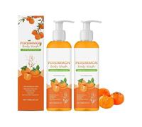 Gel douche déodorant doux au kaki pour femmes et hommes, 120 ml. Infusé d'huile de coco, ce gel douche hydratant naturel élimine les odeurs tenaces et nettoie et nourrit en profondeur. (2 PCS)