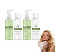 Gel douche et shampoing au jasmin - Gel douche et shampoing nourrissant à la mousse riche, pour tous types de peau et de cheveux, parfum naturel longue durée, pour une douche quotidienne (2 ensembles)