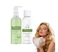Gel douche et shampoing au jasmin - Gel douche et shampoing nourrissant à la mousse riche, pour tous types de peau et de cheveux, parfum naturel longue durée, pour une douche quotidienne (1 jeu)