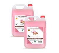 Gel douche Fleur d'Amande - Lot 2 bidons 5L - Soin lavant nourrissant et protecteur pour la peau - Fragrance amande apaisante - Grand format pratique et durable pour toilette quotidienne