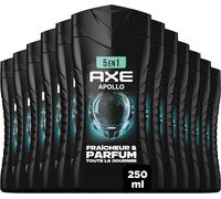 Gel Douche Homme 5en1 Apollo - 24h Hydratant - 87% D'ingrédients D'origine Naturelle - Parfum Sauge & Bois De Cèdre - Lot 12x250ml