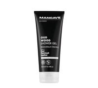 Gel Douche ManCave Oud Wood 200ml, parfum de luxe Oud, Patchouli et Cuir, gel douche hydratant et nettoyant pour hommes, sans sulfates, végan, sans parabènes, sans cruauté, ingrédients naturels