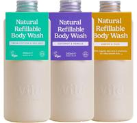 Gel Douche Naturel Rechargeable 300ml - Lot De 3 Gels Douche Rechargeables Aux Parfums Différents - Coconut & Vanilla,Fresh Cotton & Amber & Oud