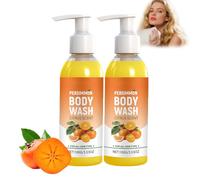 Gel Douche Nettoyant En Profondeur Au Kaki, Parfum Frais Pour Les Personnes âGéEs - Gel Douche Hydratant à L'Huile De Coco Et Au Thé Vert, Pour Hommes Et Femmes, Flacon De 120 Ml (2 PCS)