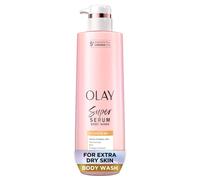 Gel douche Olay Super Serum pour peaux tres seches Hydratation longue duree 24 h Complexe serum a plus de 5 ingredients pour une peau lumineuse,