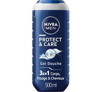 Gel Douche Protect & Care (1x 500 Ml) ¿ Soin Lavant Enrichi En Aloe Vera Naturel ¿ Gel Douche Homme 3 En 1 ¿ Soin Nettoyant Corps Visage Et Cheveux À La Formule Hydratante