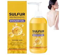 Gel douche rafraîchissant au soufre, gel douche, bain douche nettoyant, hydratation intense, apaise la peau, formule douce et délicate pour tous types de peau, 100 ml (1Pièce)