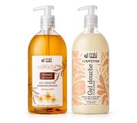 Gel Douche Surgras Visage Corps Cheveux - Monoï de Tahiti & Noix de Coco - Lot de 2 x 1 L