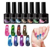 Gel émail magnétique | Lot de 8 vernis à ongles gel magnétique brillant | finition brillante intense pour cérémonie de voyage quotidienne