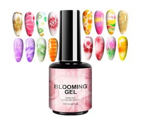 Gel en floraison des ongles, vernis à gel en fleurs,15 ml de floraison LED UV - Coat de finition de ongle dur et durable pour les voyages, extérieur, maison, voyage d'affaires, école
