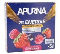 Gel Energie Longue Distance Apurna goût Fruits Rouges +2h d'efforts -Etui 5 x 35g