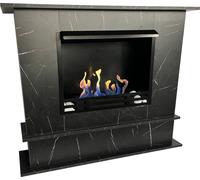 Gel & Ethanol Cheminée Toskana Deluxe Anthracite/Noir Marbré avec brûleur 3L éthanol