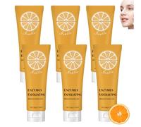 Gel exfoliant à l'orange pour le visage et le corps, gommage visage, gel nettoyant en profondeur pour les pores, élimine les points noirs, hydrate, formule douce, non irritante (6pcs)