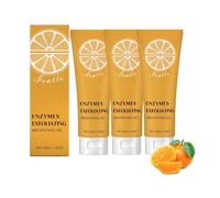 Gel exfoliant aux enzymes orange pour le corps et le visage, nettoyant en profondeur et hydratant, exfoliant éclaircissant pour tous les types de peau (3 pièces)