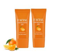 Gel exfoliant pour le visage, enzyme orange hydratant gommage facial, Nettoyage en profondeur Exfoliant la peau corporelle du visage, hydratant, nettoyage et rajeunissement (2PC)