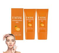 Gel exfoliant visage et corps à la vitamine C bio et aux enzymes d'orange, gommage purifiant doux pour le visage à effet éclaircissant, nettoyant en profondeur hydratant, anti-âge (2 pièces)
