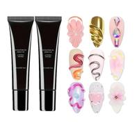 Gel floraison des ongles 3D | 2PC Gel sculpture nail 3D | Pas peinture effacée des ongles sculptés gels moulures | Obligatoire UV/LED Light durci Haute viscosité Glues Hard pour ongle