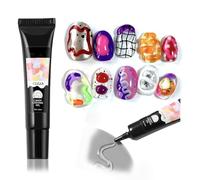 Gel fondant 3D transparent - 10 g - Rhinestone Glue Gel pour ongles - Soin des ongles - Colle à ongles souple pour le bricolage - Pour le nail art, la sculpture des ongles, le modelage des ongles à la