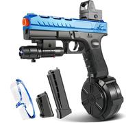 Gel Gun Blaster, Pistolet a Bille Automatique avec 30000 Munitions, Pistolet Jouet Électrique Activités de Plein Air Jeu d'équipe de Tir pour 12+ Adultes Adolescents (Dunkelblau)
