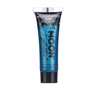 Gel holographique paillettes pour le visage et le corps par Moon Glitter - 12ml - Bleu - Pailleté pour visage.