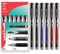 Gel Impact Broad Um-153s Lot De 6 Stylos Roller Pointe 1 Mm Encre Noire, Bleue Et Rouge Boîte Cadeau