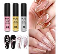 Gel Liner Nail Art Uv Gel Semi-Permanent French Manicure Semi Permanent Brush Liner Nail Polish Metallic Gel Paint White Babyboomer