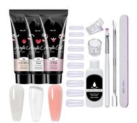 Gel Manucure Poly Nail Kit - lampe UV à ensemble de vernis plein | Système d'extension du constructeur, collection d'outils de pour l'application de finition salon, à domicile fashion beey ca