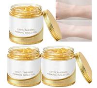 Gel Massage Corps Thermique Raffermissant, Soin Peau Froid Chaud, Lissant Ventre Cuisses Bras, Léger Non Gras Usage Quotidien, Texture Dorée Gel Corps (3pcs)