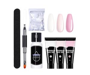 Gel Nail Builder - Building Gel Set For Manicure, Outfit Coordination Ease Nail Strengthening Kit | For Girls Beginners Women Home Salon Beauty Vacation Party Wedding Natural Growth Compatibility