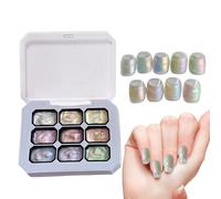 Gel Nail Palette - 9 Color Solid Pudding Patting Cream, Gradient French Manicure Art, Professional Pigment Kit, Non-Leak Travel, Salon Quality Paint Case | For Women Girls